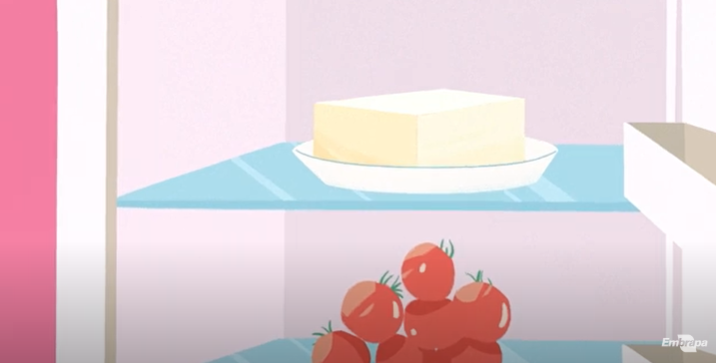 O vídeo mostra as práticas de produção dos queijos, a começar pelo leite de procedência reconhecida