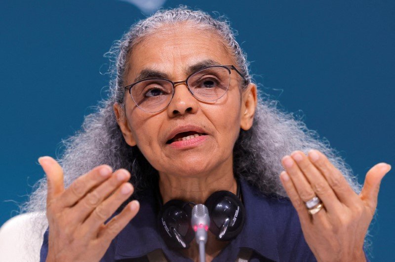 Ministra do Meio Ambiente e Mudança do Clima, Marina Silva, em entrevista coletiva durante a COP29, em Baku, no Azerbaijão