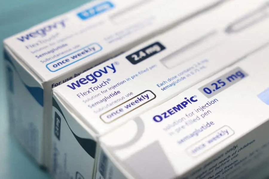 Caixas de agonistas do GLP-1, remédios popularmente apelidados de "canetas emagrecedoras"